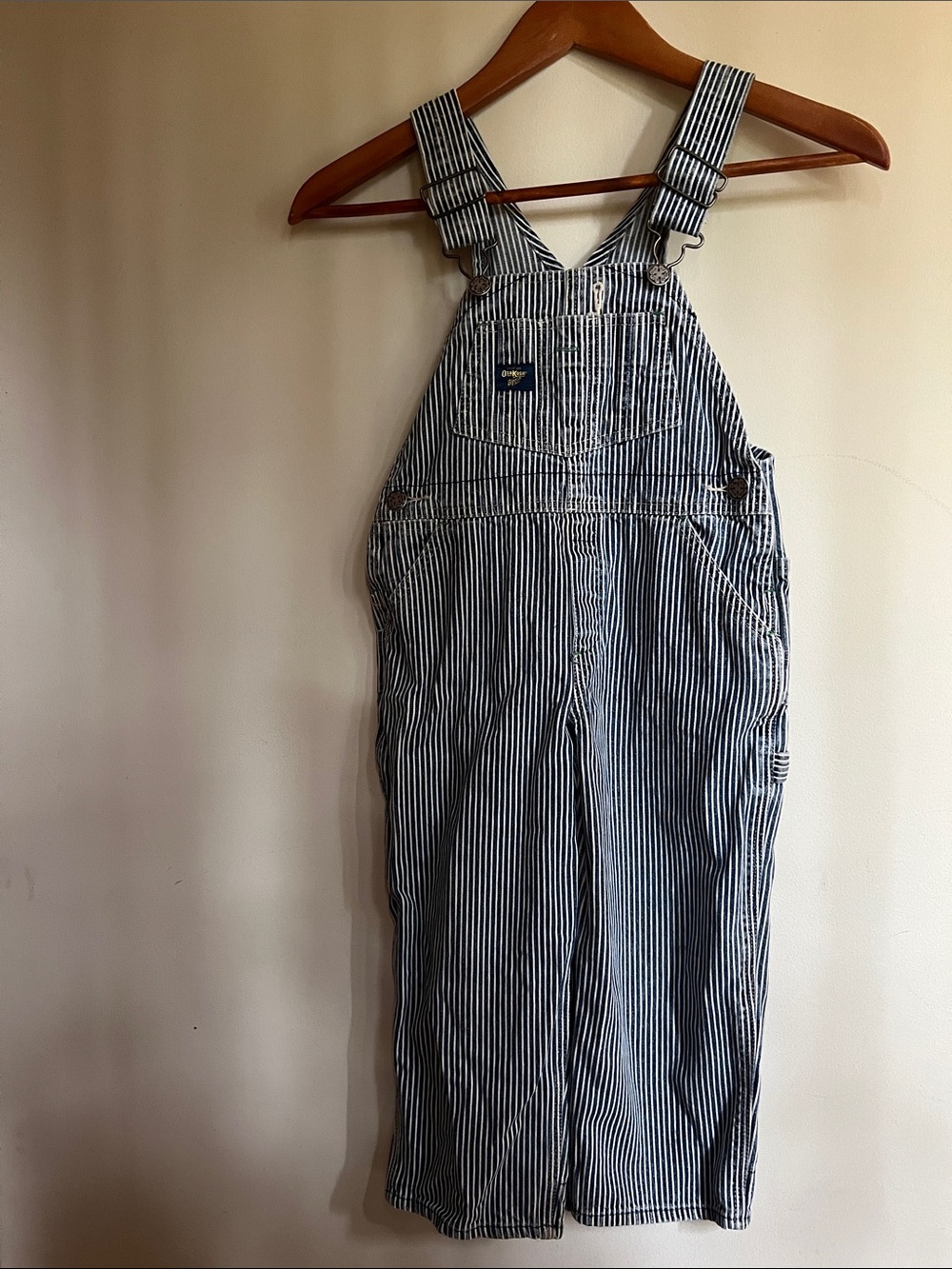 Osh Kosh B’Gosh Striped Blue & White Kids Denim Overalls